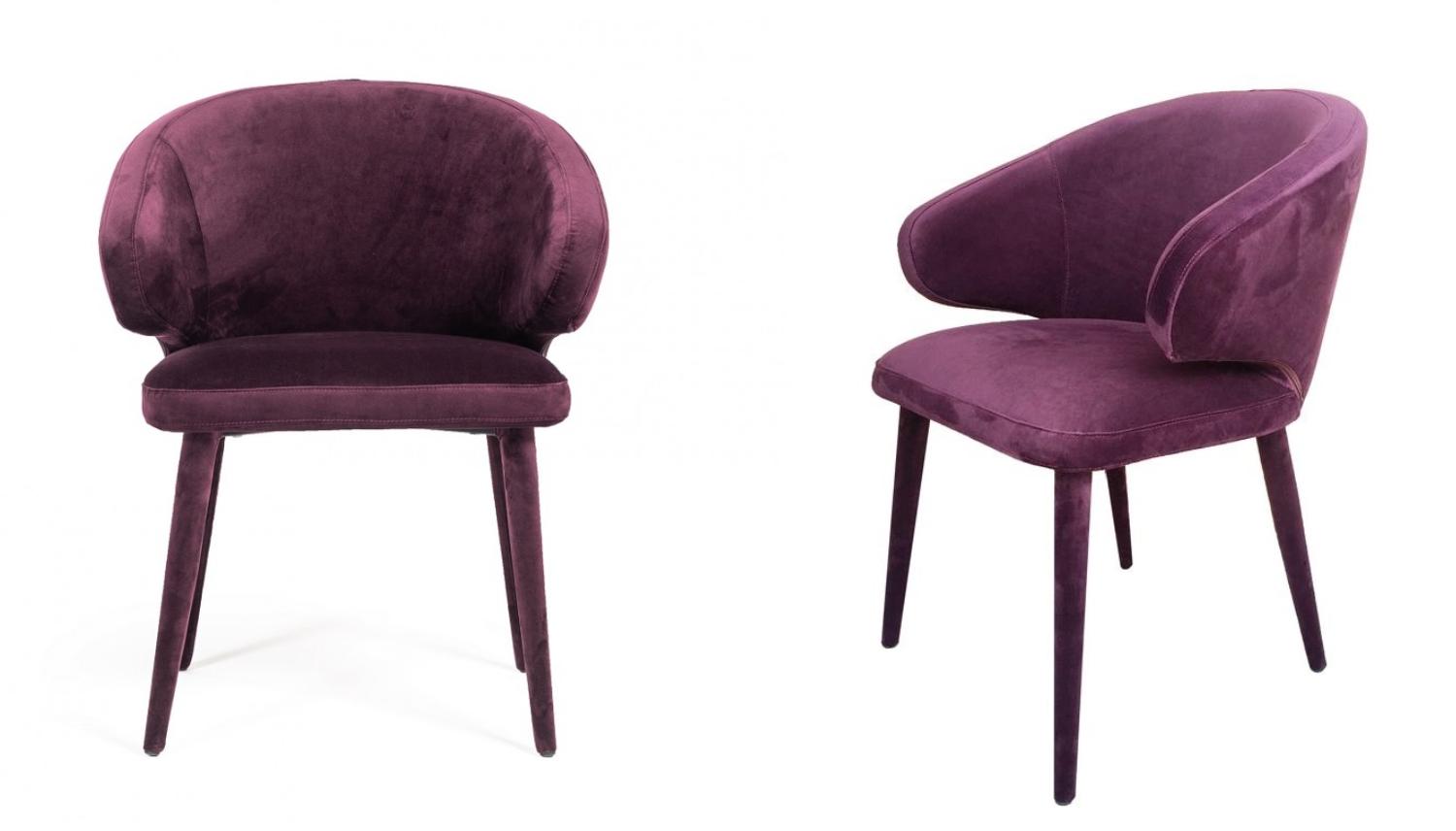 Contemporary, Modern Dining Chair Set Salem VGEUMC-9253CH-A-PUR-2pcs in Purple Fabric