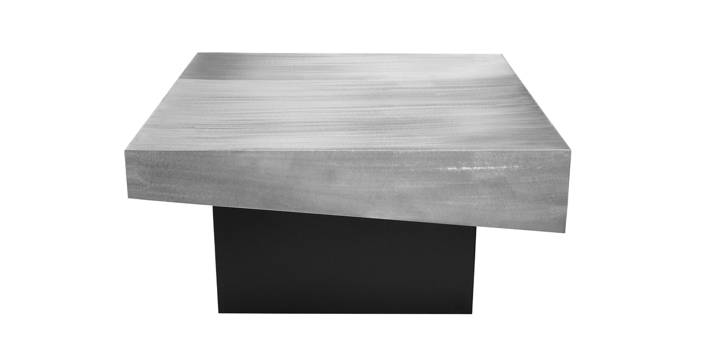 

    
Glam Rich Silver Textured Metal Coffee Table PALLADIUM 255-CT Meridian Modern
