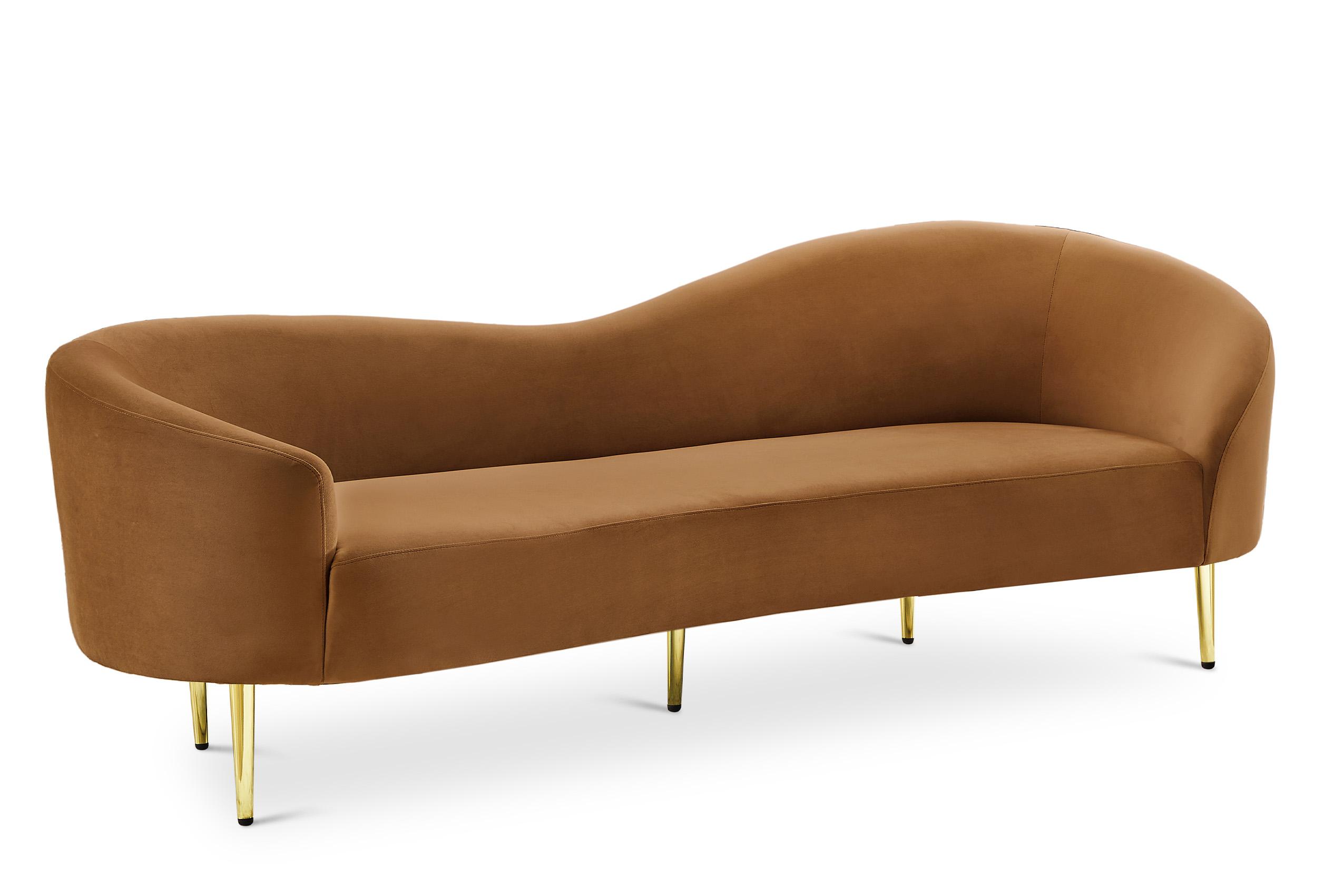 

    
Glam Saddle Velvet Sofa RITZ 659Saddle-S Meridian Contemporary Modern
