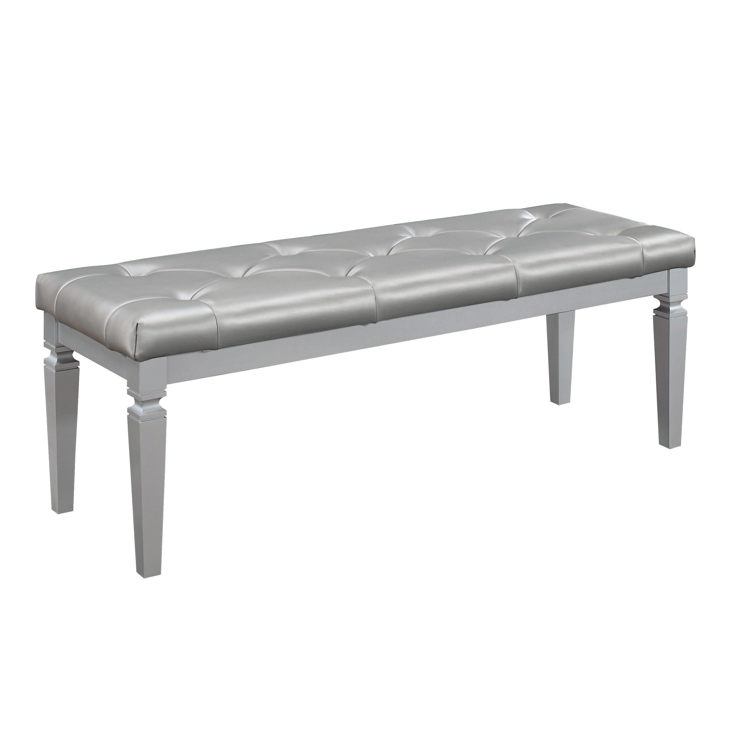 Modern Bed Bench 1916-FBH Allura 1916-FBH in Silver Faux Leather