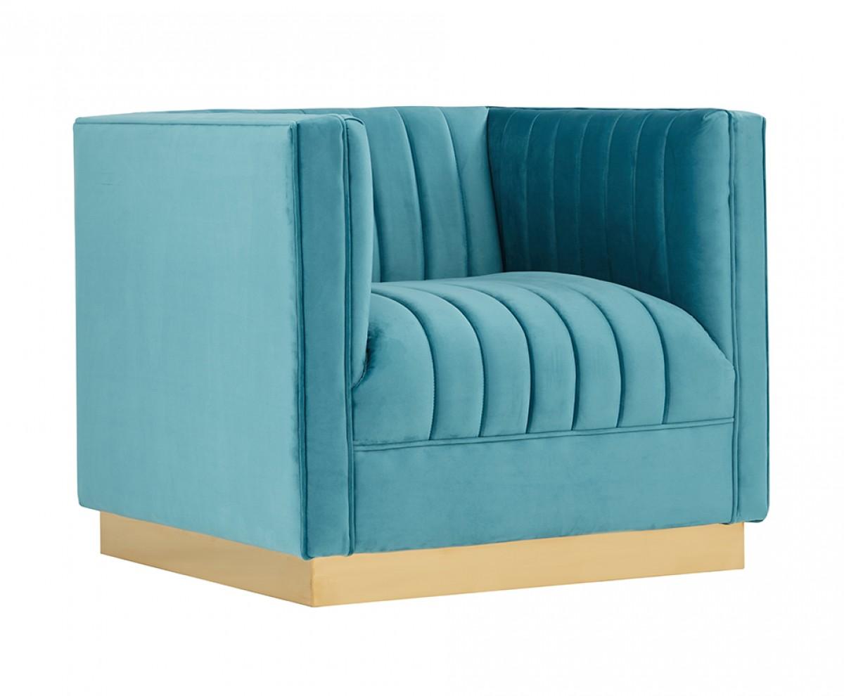 

    
Glam Teal Velvet Channel Tufted Lounge Chair Set 2 Divani Casa Oneida VIG Modern
