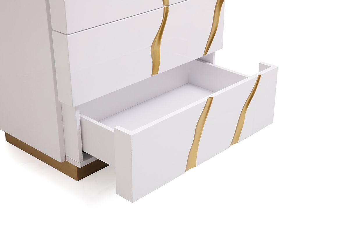 

                    
Buy Glam White & Gold Dresser w/ 6 Drawers + Chest w/ 5 Drawers by Modrest Aspen
