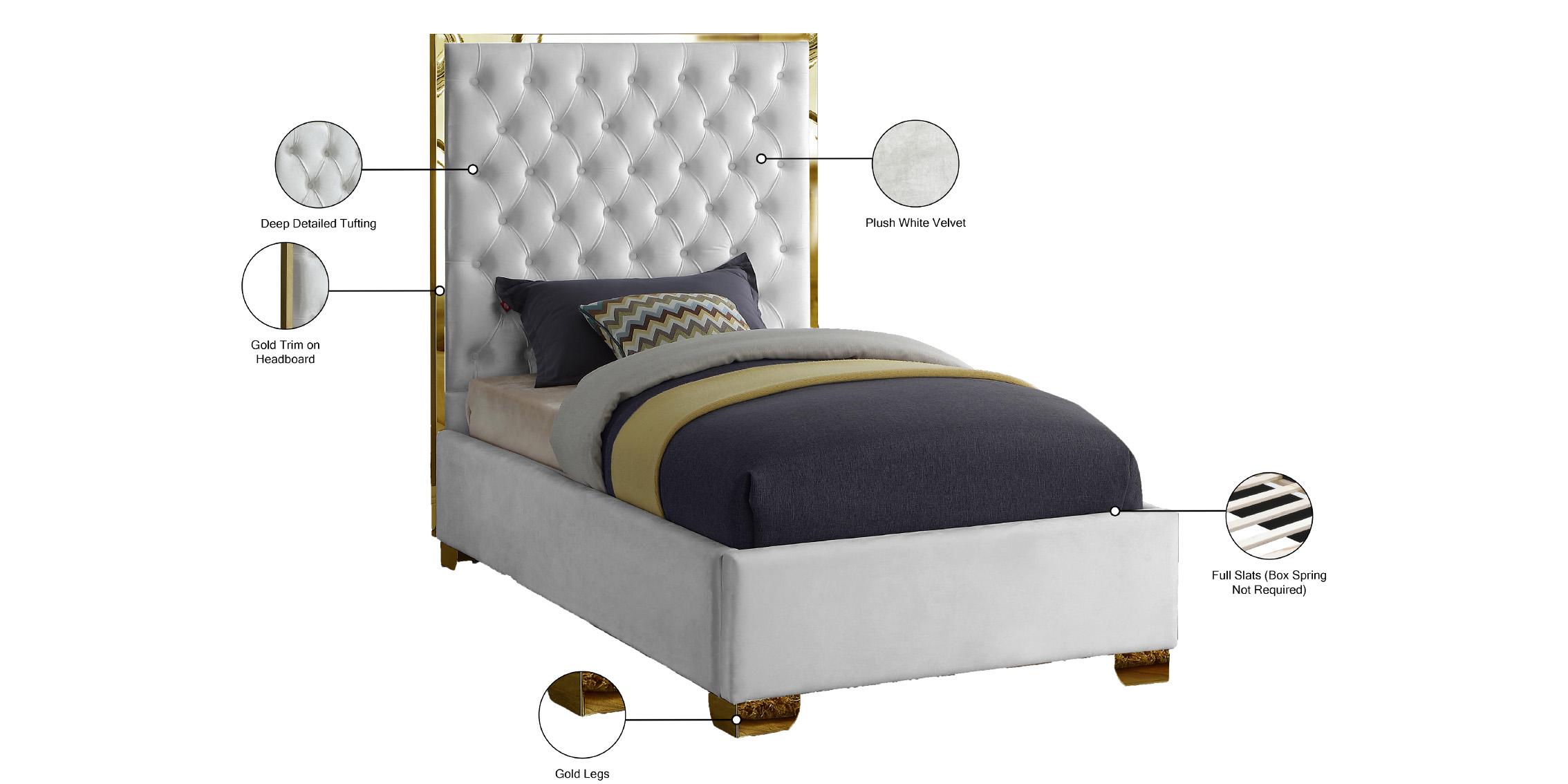 

        
Meridian Furniture LanaWhite-T Platform Bed White Velvet 704831404098

