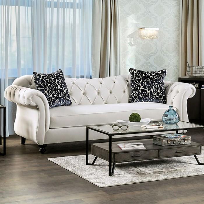 Traditional Sofa SM2228-SF Antoinette SM2228-SF in White Fabric