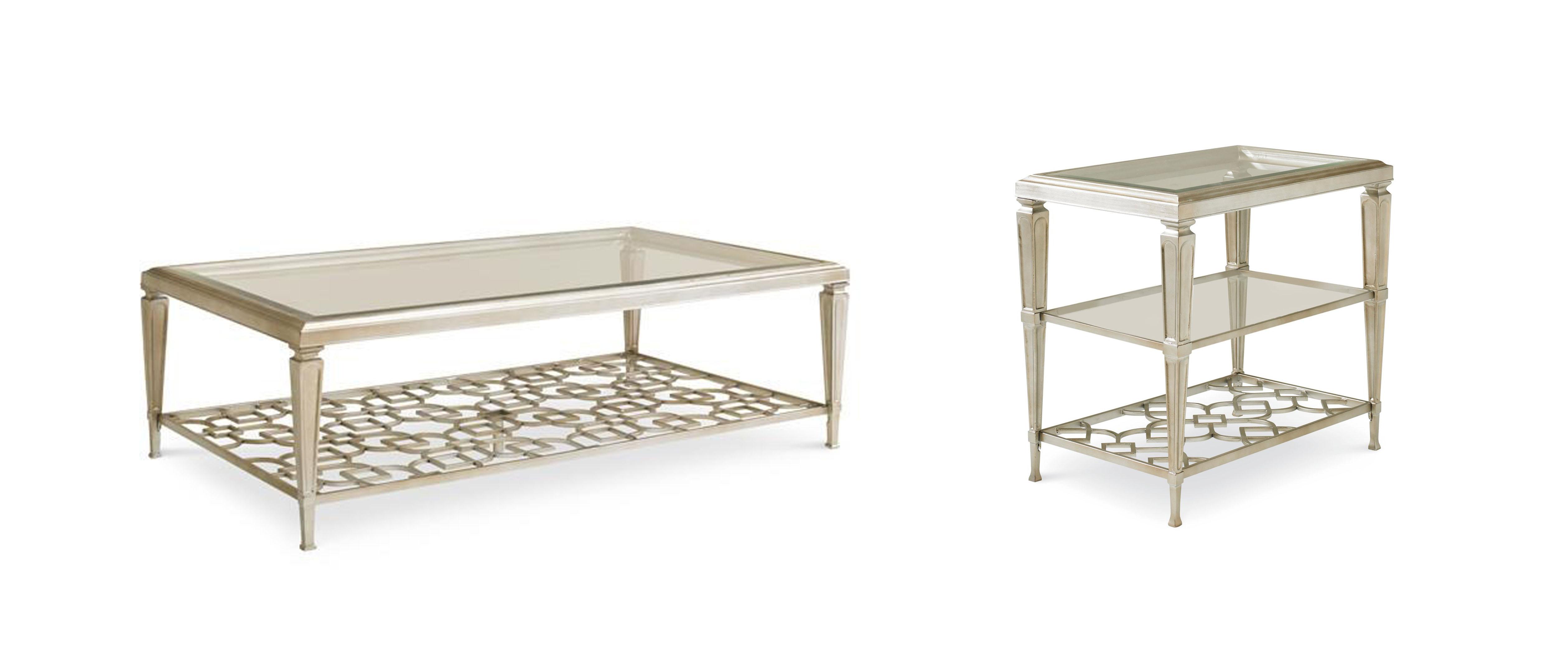 

    
Glass Top & Metal Graphic Pattern Rectangular Coffee Table Set 2Pcs SOCIALITE by Caracole

