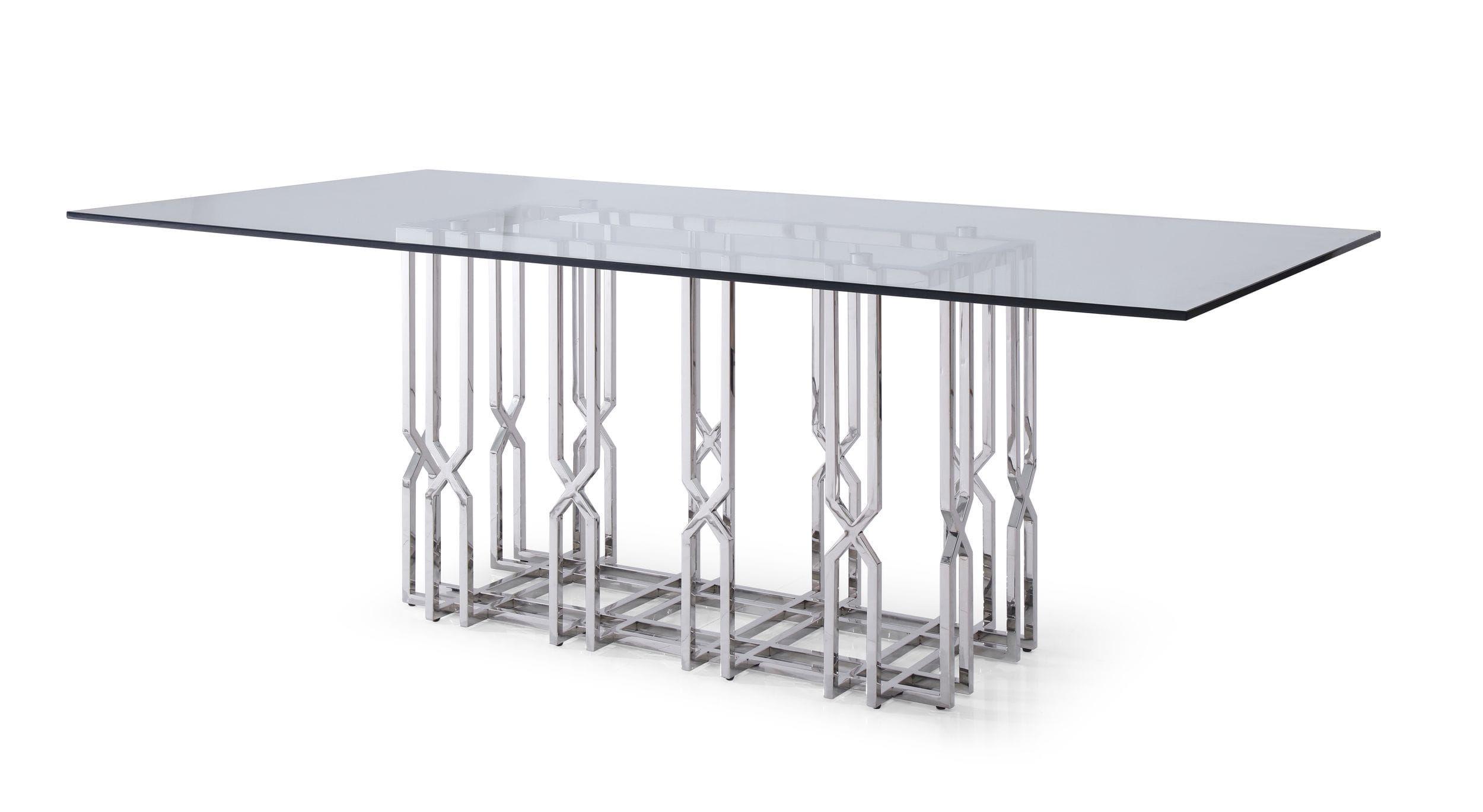 

    
Glass Top & Stainless Steel Dining Table Modrest Ericson VIG Modern Contemporary
