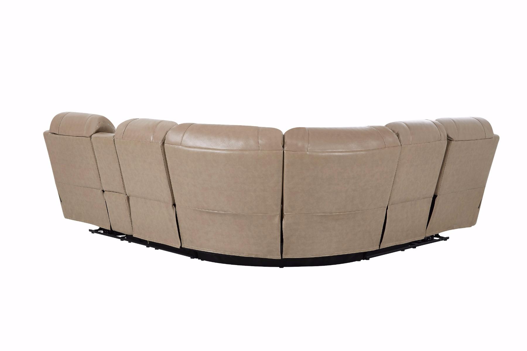 

    
Global Furniture U15026 Glove Tan Leather Reclining Sectional Sofa Modern
