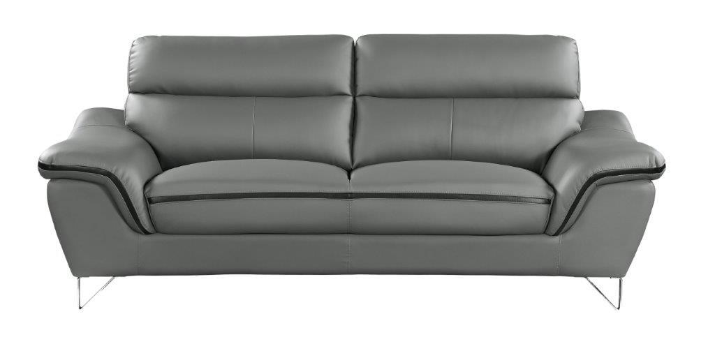 

    
Contemporary Gray Premium Leather Match Sofa Global United 168

