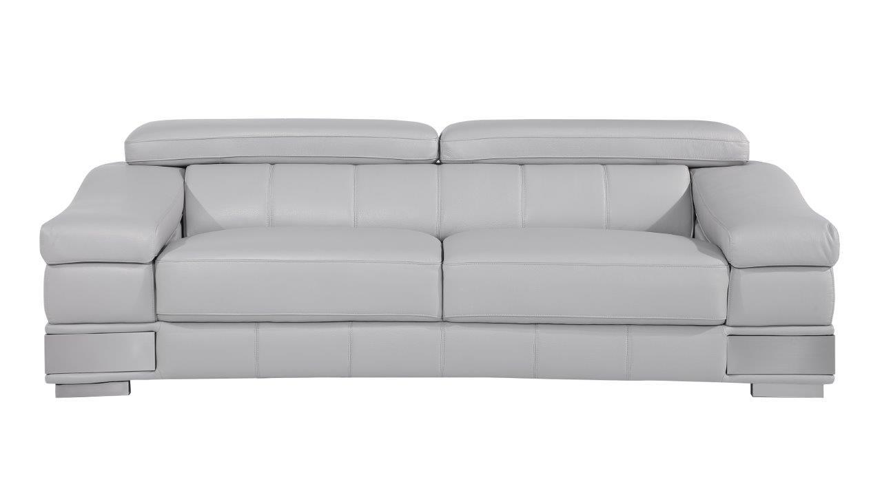 

        
00083398859498Light Gray Genuine Italian Leather Sofa Set 3 Pcs Modern  Global United 415
