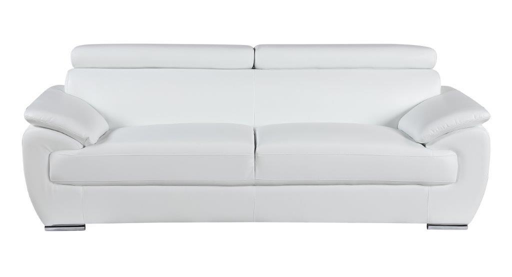 

    
White Premium Leather Match Sofa Contemporary 4571 Global United
