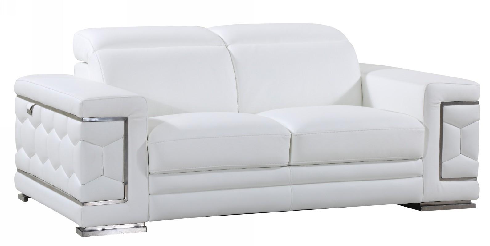 

        
Global United 692 WHITE Sofa Loveseat and Chair Set White Genuine Leather 00083398859894
