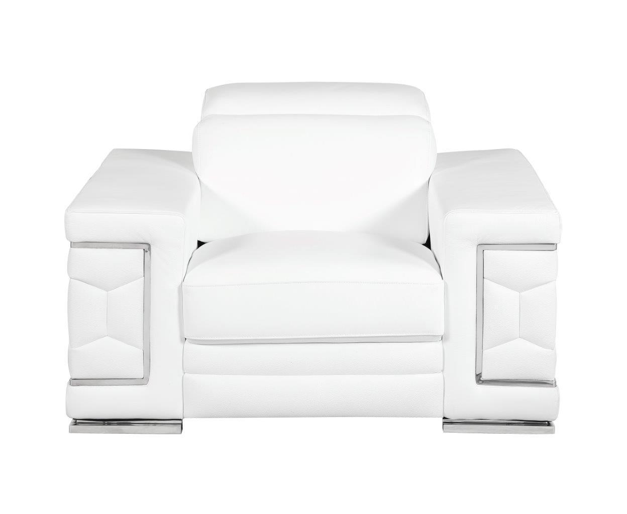 

    
 Order  WHITE Genuine Italian Leather Sofa Set 3 Pcs Contemporary 692 Global United
