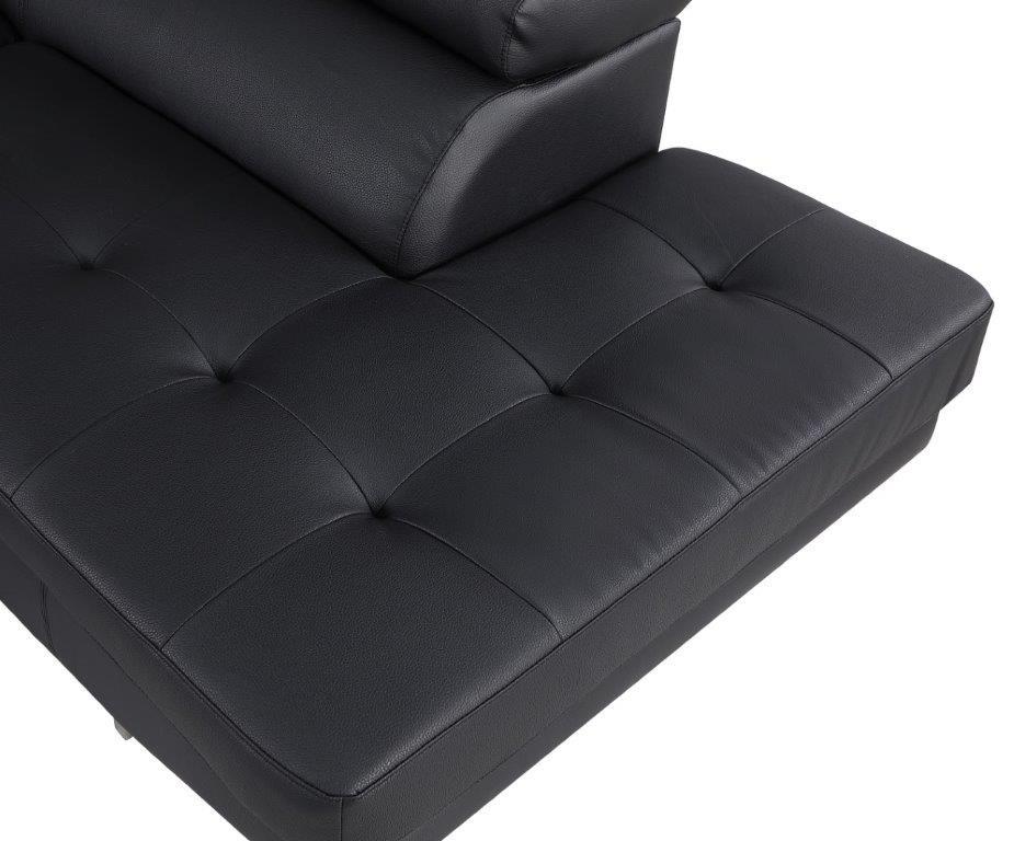 

        
00083398860319BLACK Faux Leather Air Sectional RAF Contemporary Global United 8136-SEC
