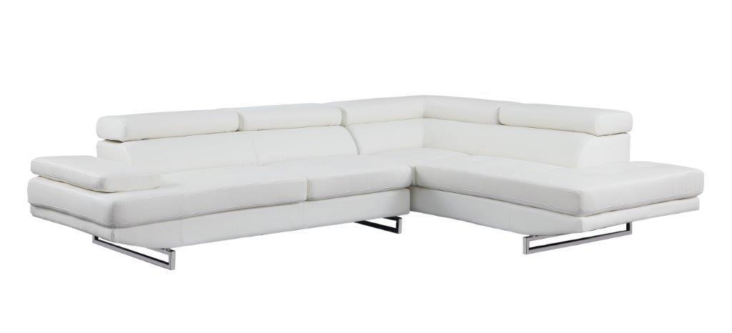 Contemporary Sectional Sofa 8136 8136-WHITE-RAF in White Bonded Leather