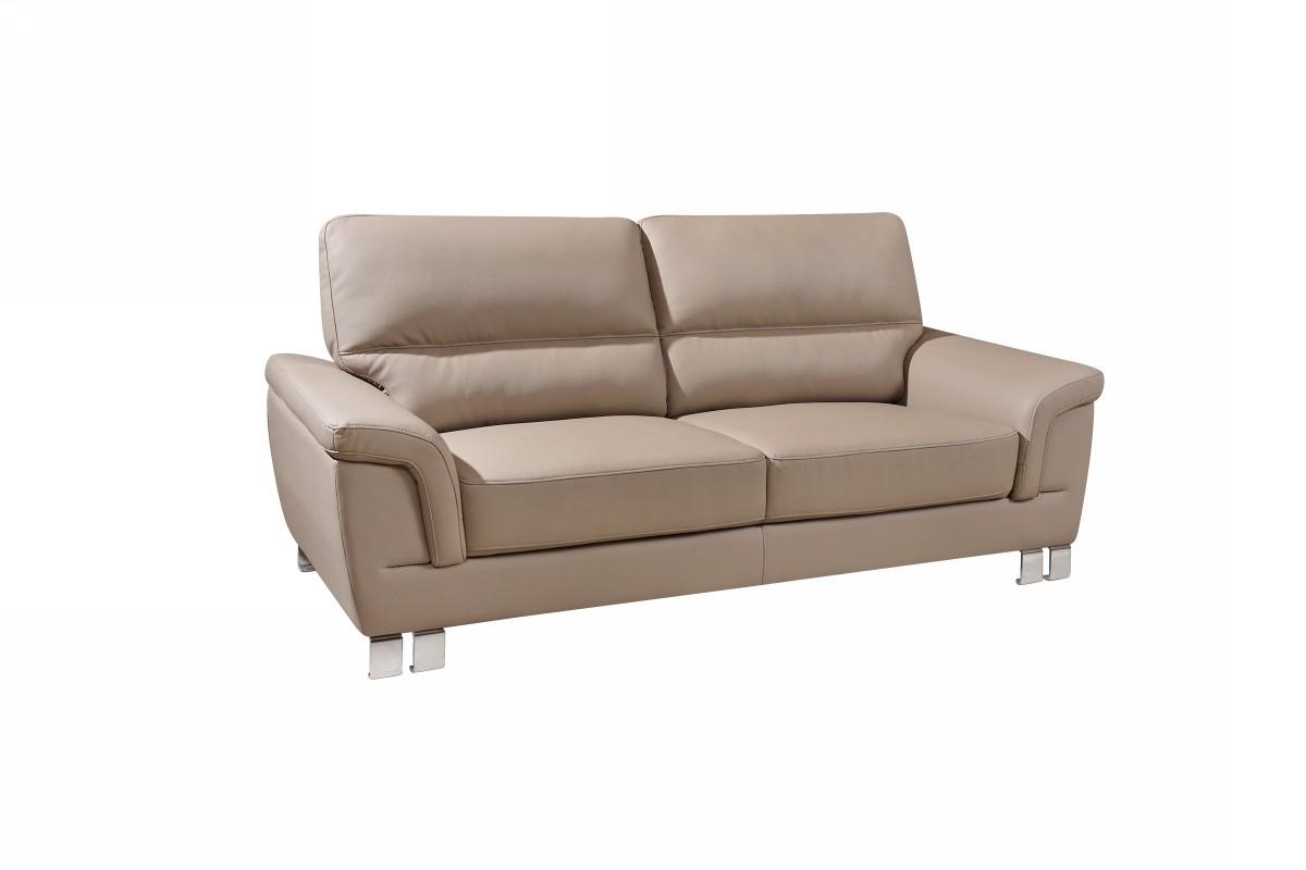 Contemporary Sofa 9412 9412-BEIGE-S in Beige Leather gel match