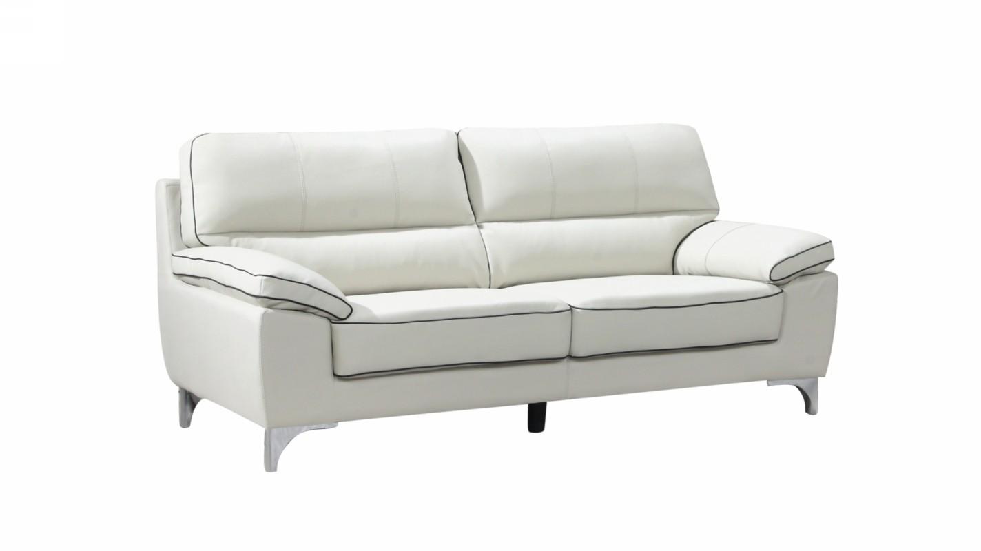 Contemporary Sofa 9436 9436-LIGHT_GRAY-S in Light Gray Leather gel match