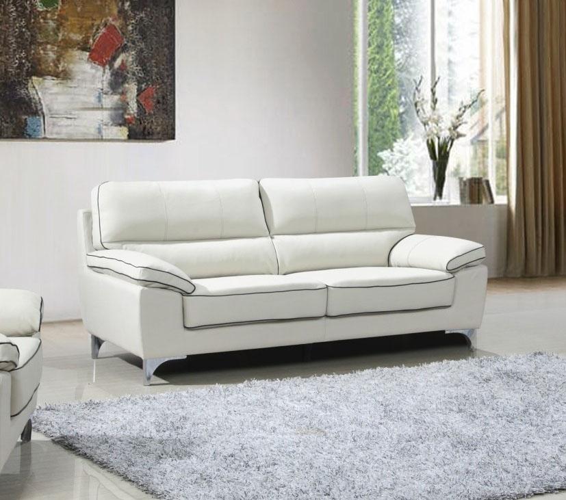 

    
Contemporary Light Gray Leather Gel Sofa Global United 9436

