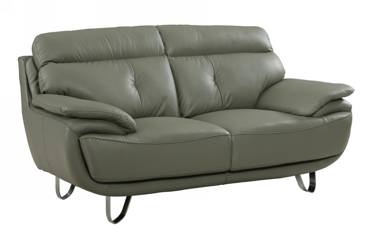 

    
Contemporary Gray Leather Match Loveseat Global United A159
