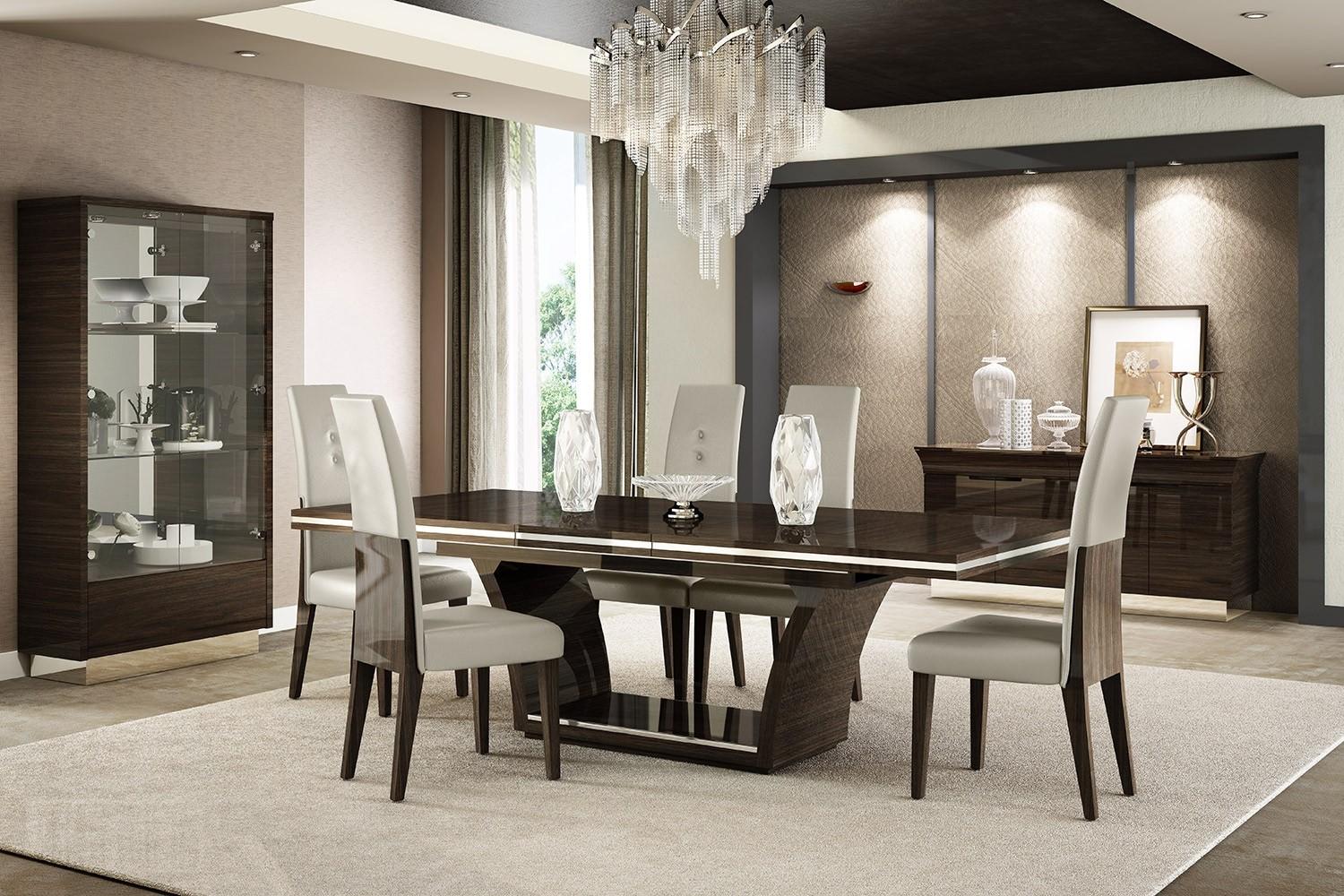 

    
 Order  Glossy Wenge Lacquer Dining Table Set 7Pcs Contemporary D832 Global United
