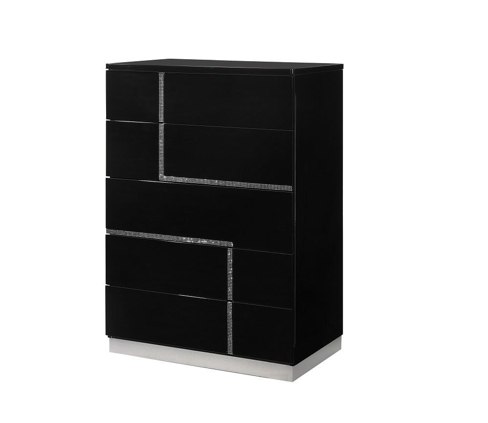 

                    
Buy Glossy Black w/Crystals Inlay Lowrey Platform QUEEN Bedroom Set 6P Contemporary
