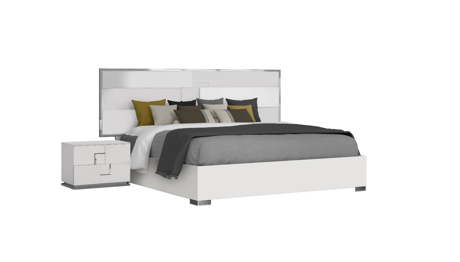

    
Glossy White King Panel Bedroom Set 3Pcs by J&M Furniture Infinity 17441
