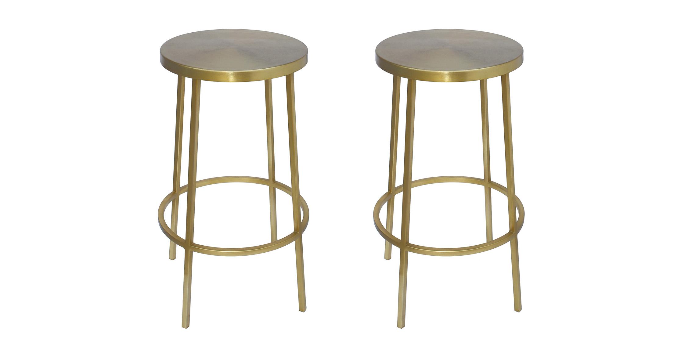Contemporary, Modern Counter Stool Set TYSON 949Gold 949Gold-Set-2 in Gold 