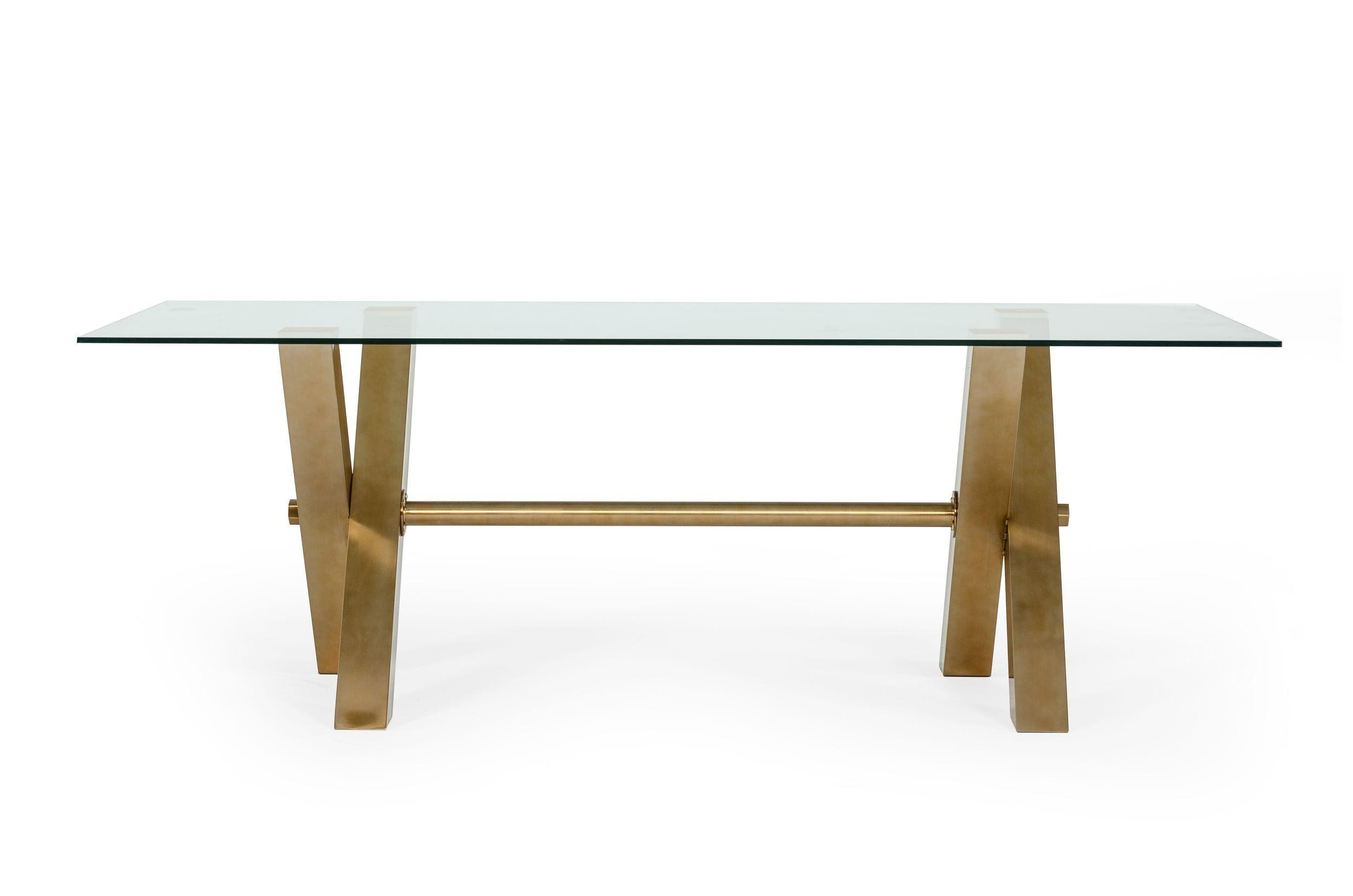 

    
Gold Legs & Glass Top Dining Table by VIG Modrest Dandy
