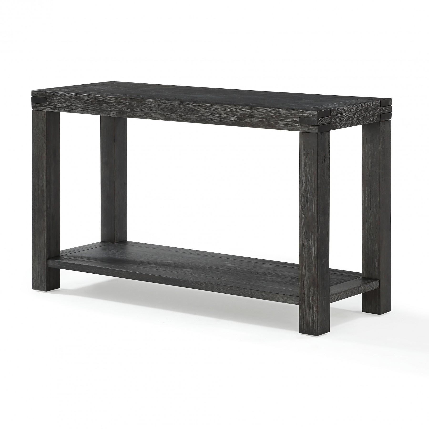 

    
Graphite Finish Acacia Solids Console Table MEADOW by Modus Furniture
