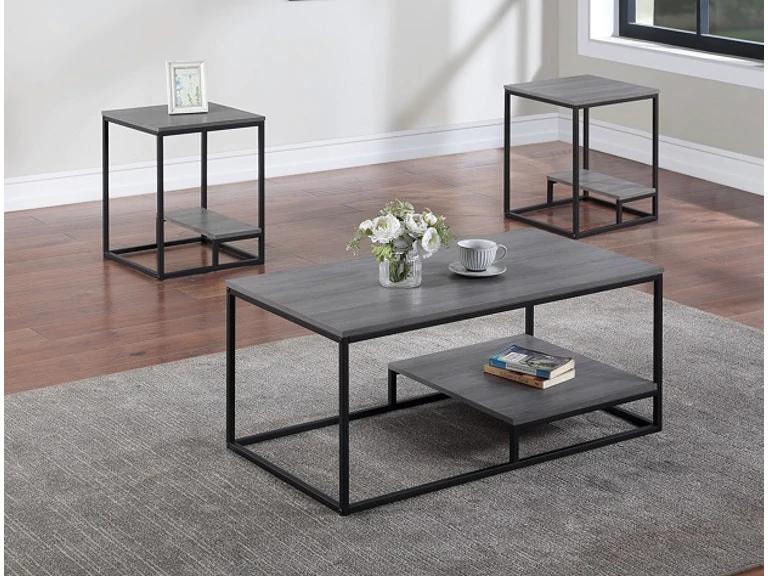 Simple Coffee Table and 2 End Tables Macon 4234SET in Gray 