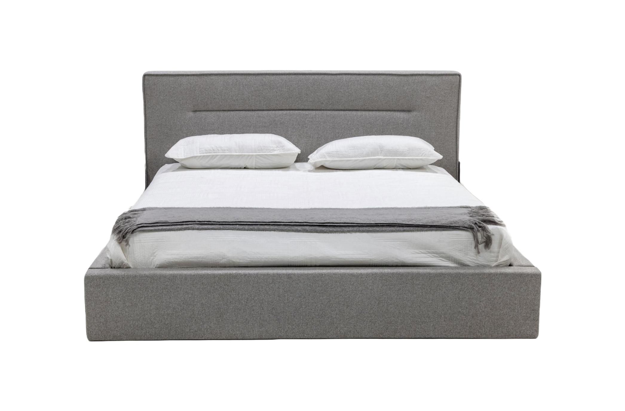 Modern Panel Bed Juliana VGACJULIANA-BED-K in Charcoal, Gray Fabric