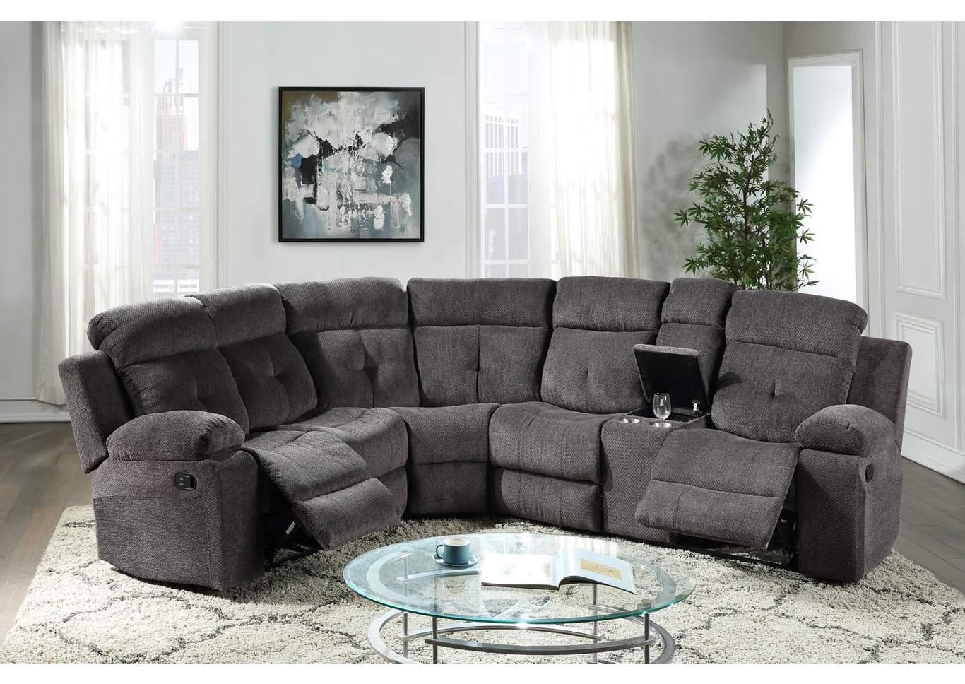 Contemporary, Modern Sectional Recliner ARIZONA GHF-808857682642 in Gray Fabric