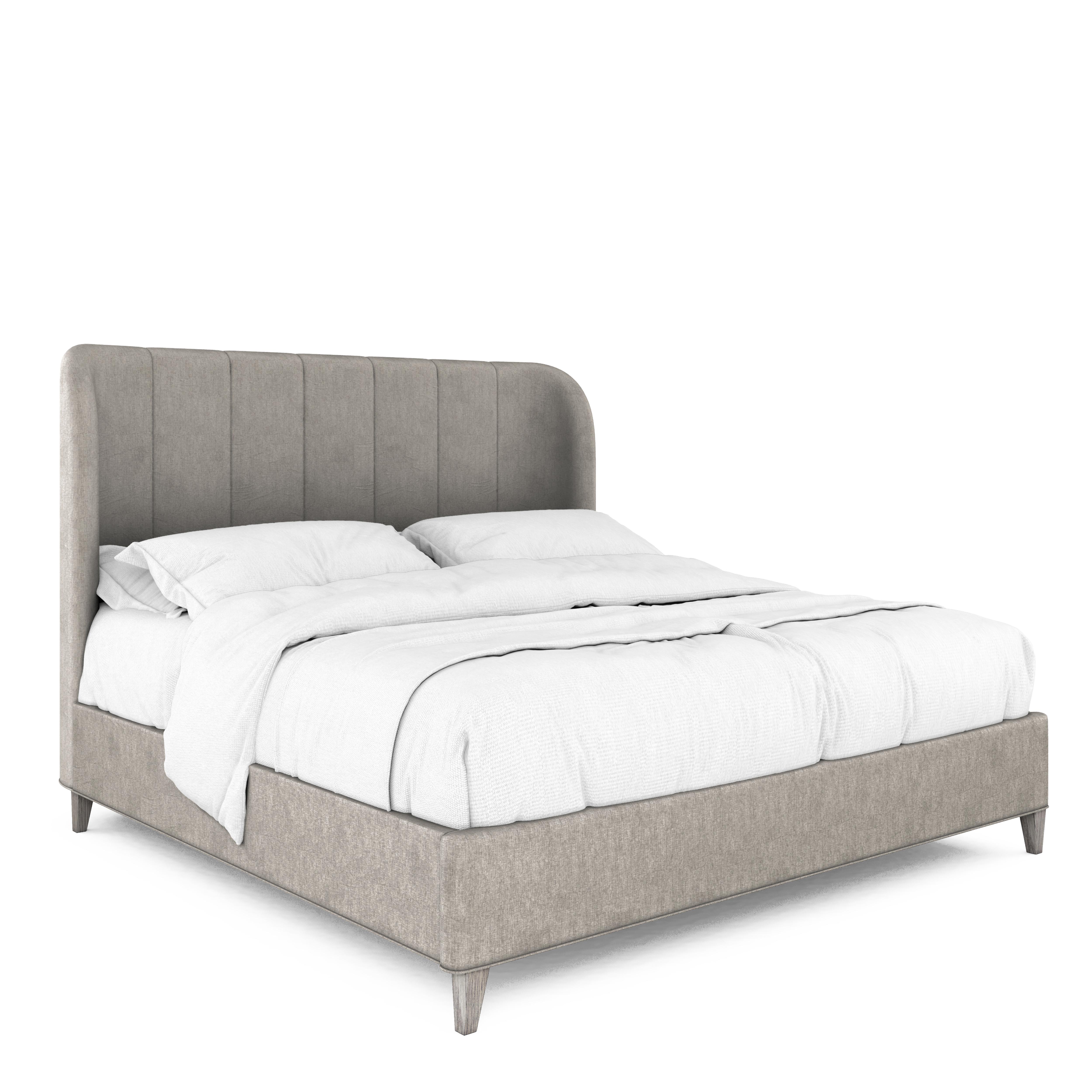 Modern, Casual Panel Bed Vault 285125-2354 in Gray Fabric
