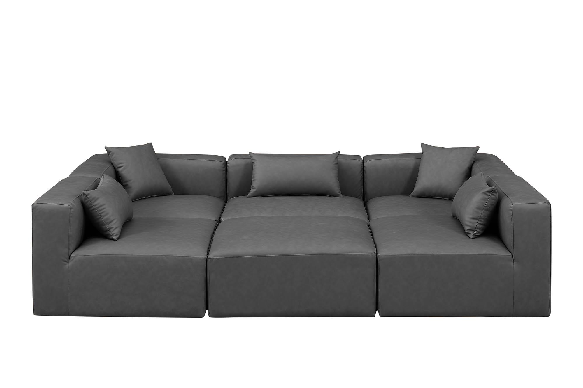 

        
Meridian Furniture CUBE 668Grey-Sec6C Modular Sectional Sofa Gray Faux Leather 094308318523
