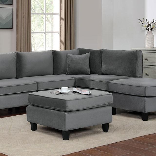 

                    
Furniture of America Sandrine Sectional Sofa and Ottoman Gray Fabric Purchase 
