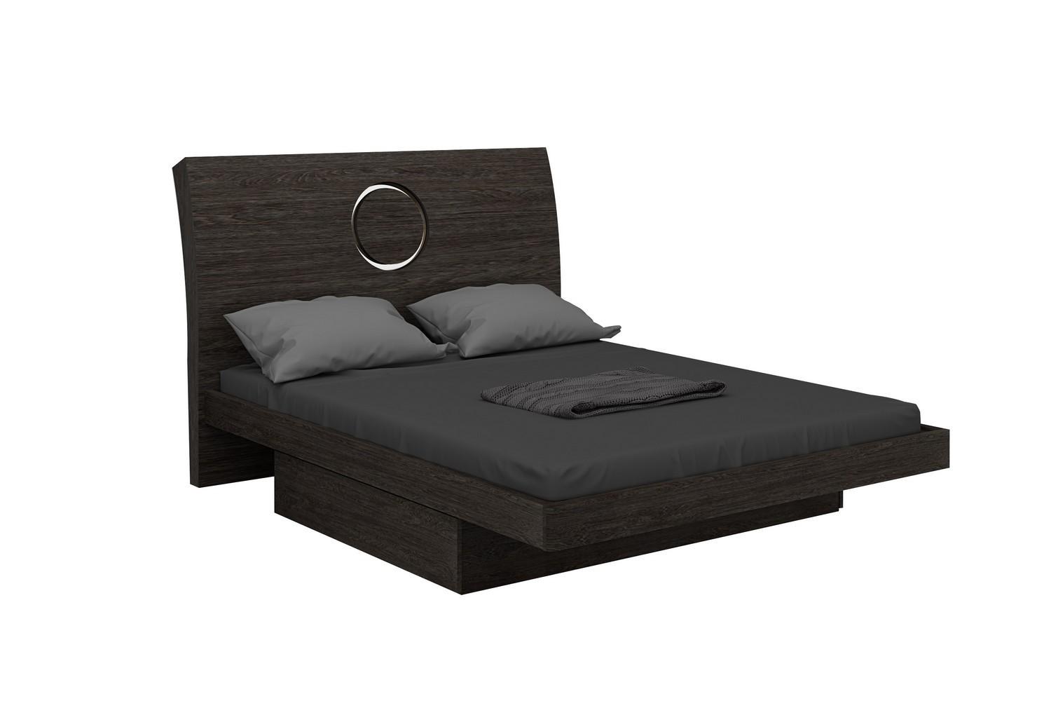 

    
Gray High Gloss Finish CAL King Size Bed Modern Monte Carlo Global United
