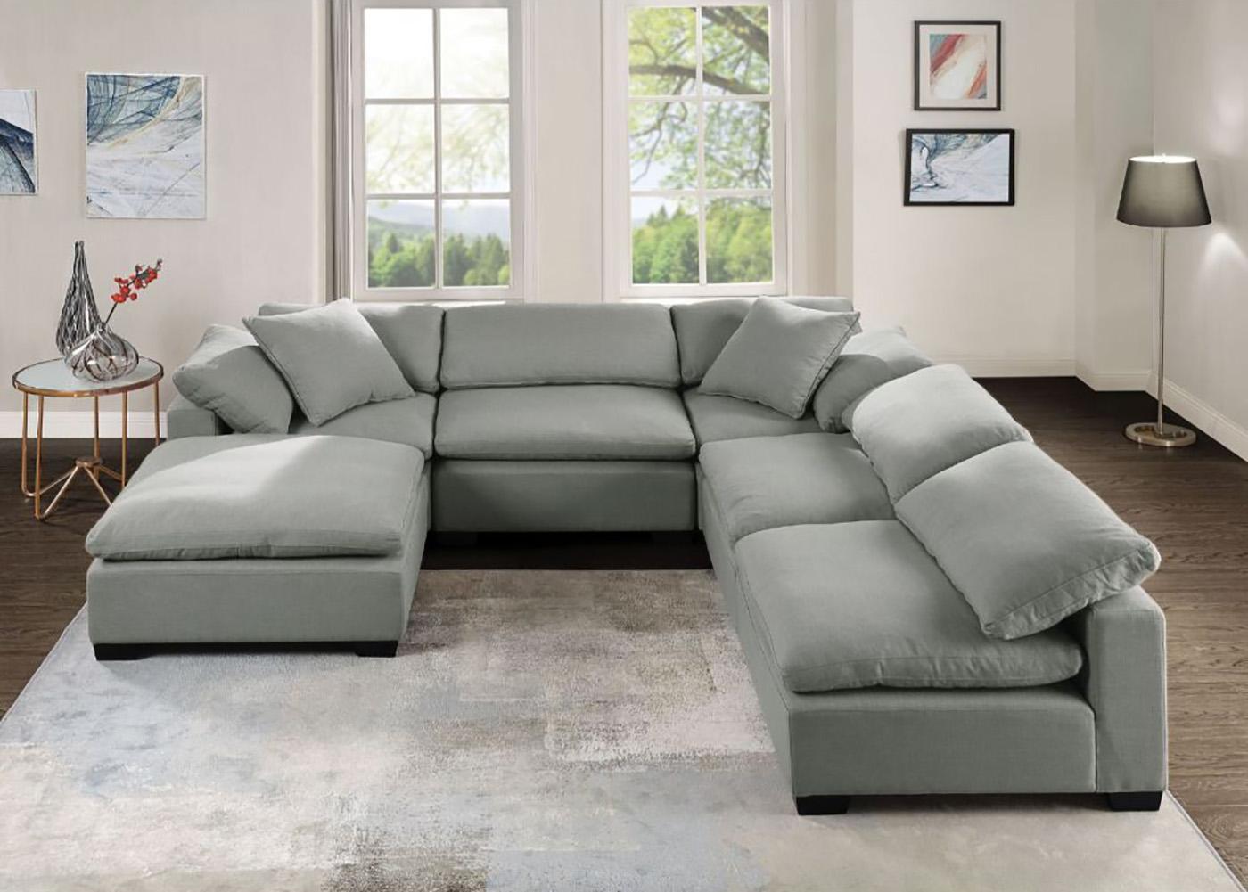 

    
Gray Linen Modular Sectional Sofa 53705-Sec ACME Kerry Contemporary Modern
