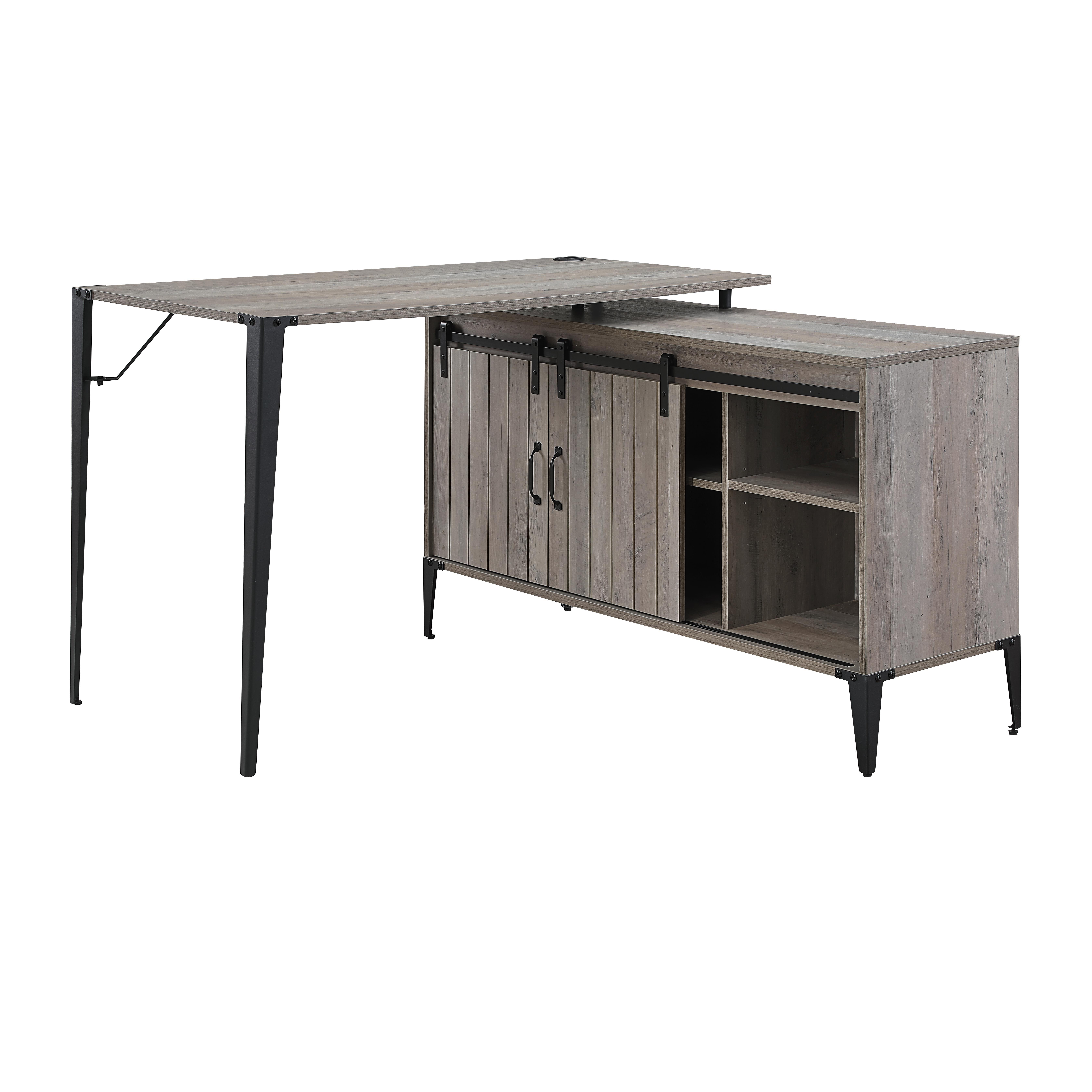 

    
Gray Oak & Black Finish Wood Writing Desk WITHOUT USB by Acme Furniture OF00009 Zakwani
