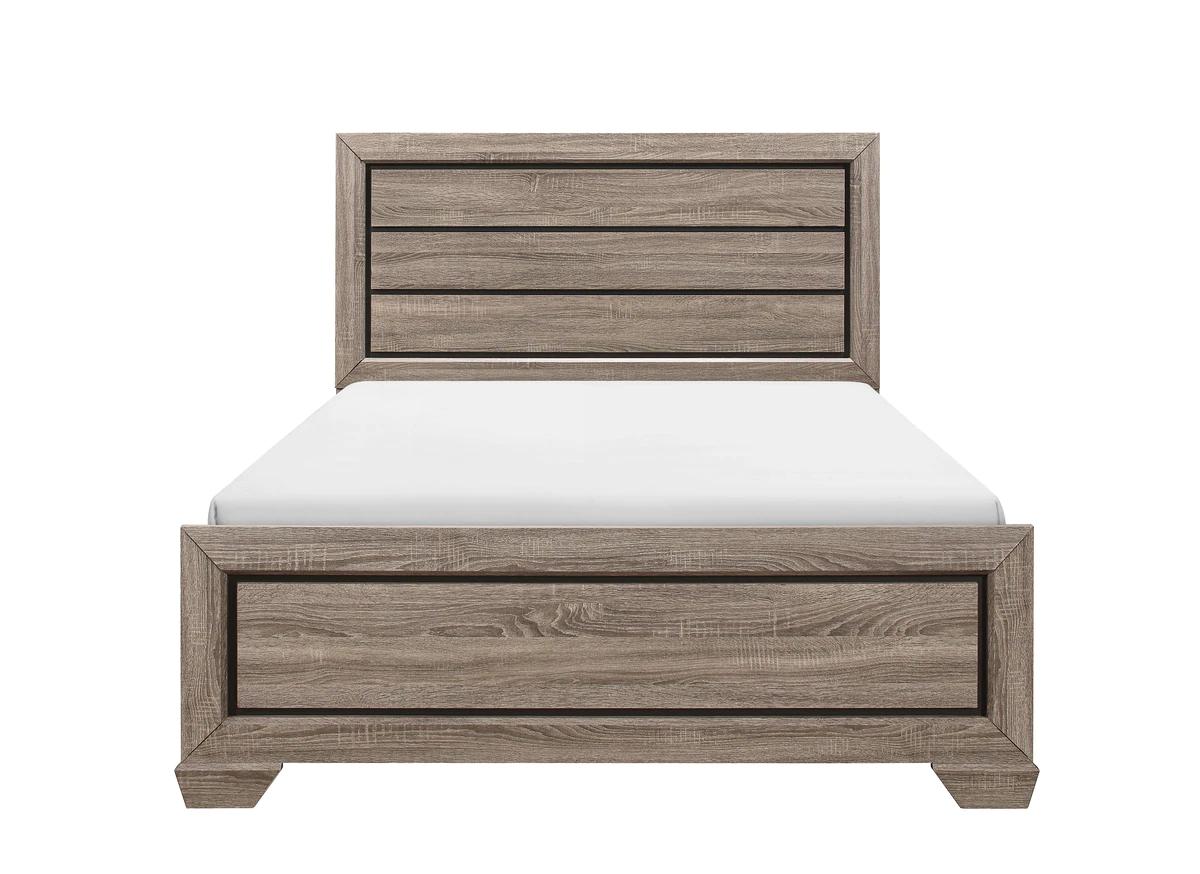 Contemporary, Rustic Panel Bed Farrow B5500-Q-Bed in Gray 