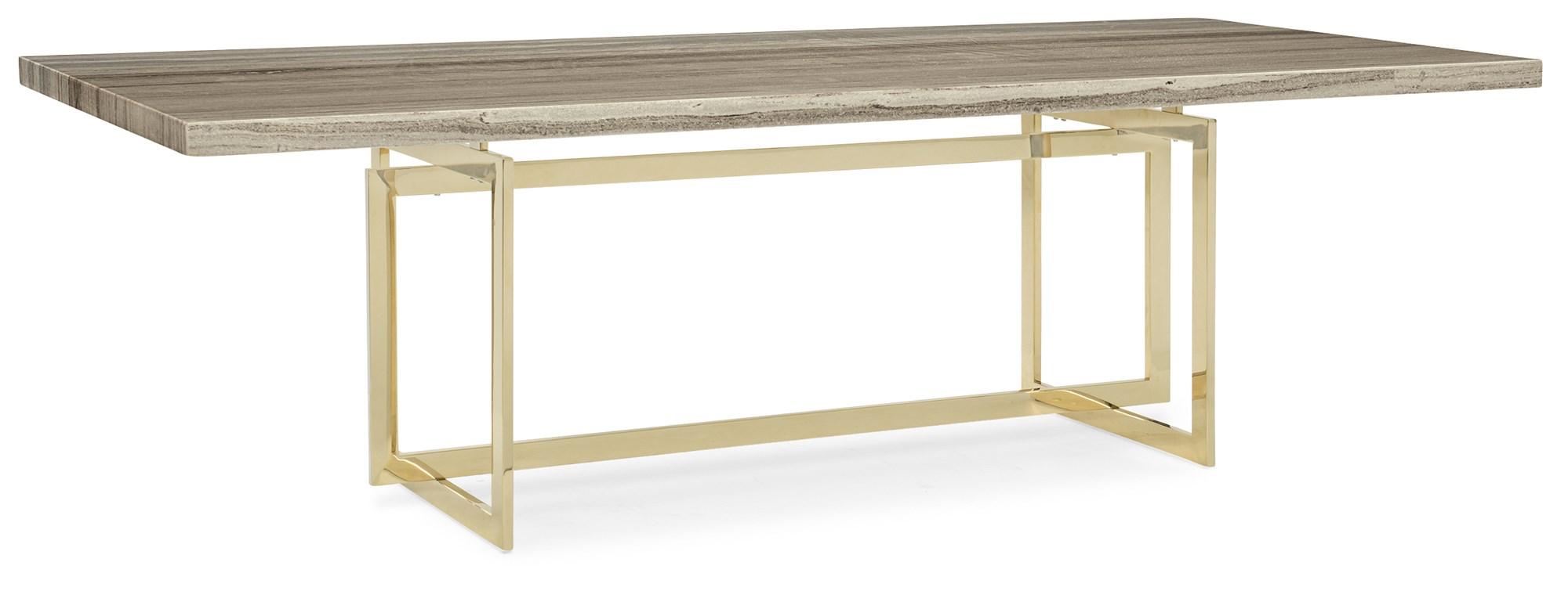 

    
Gray Sandstone Top & Whisper of Gold Metal Base Dining Table WISH YOU WERE HERE  by Caracole
