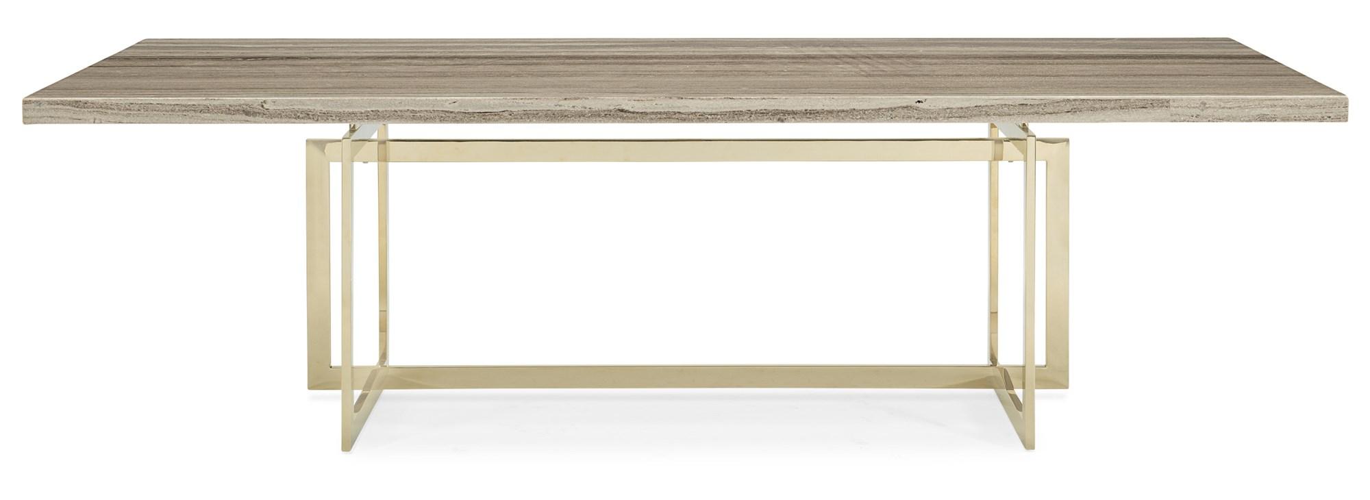 

    
Gray Sandstone Top & Whisper of Gold Metal Base Dining Table WISH YOU WERE HERE  by Caracole
