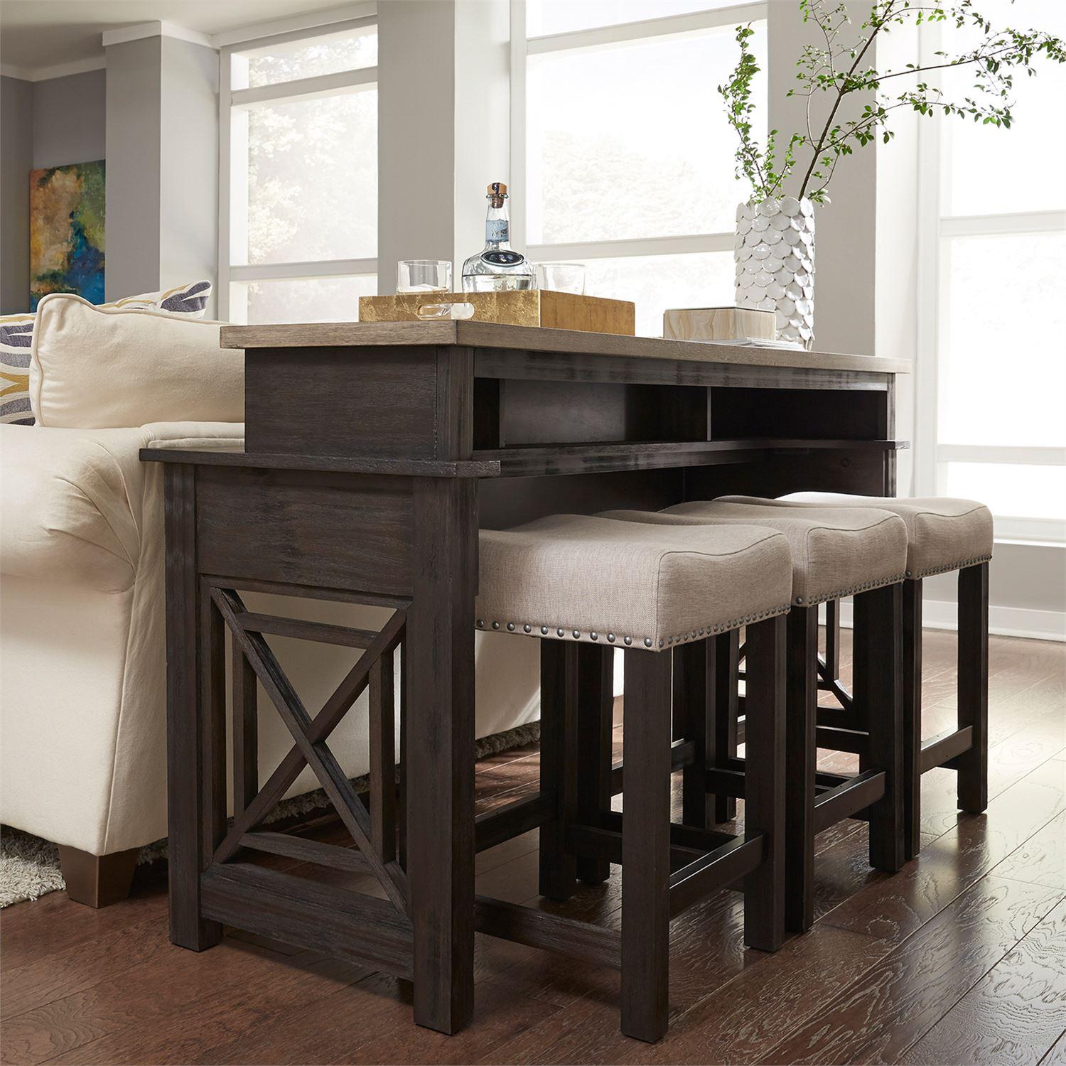 

    
Gray Wood Counter Table Set 4 Pcs Heatherbrook (422-OT) Liberty Furniture
