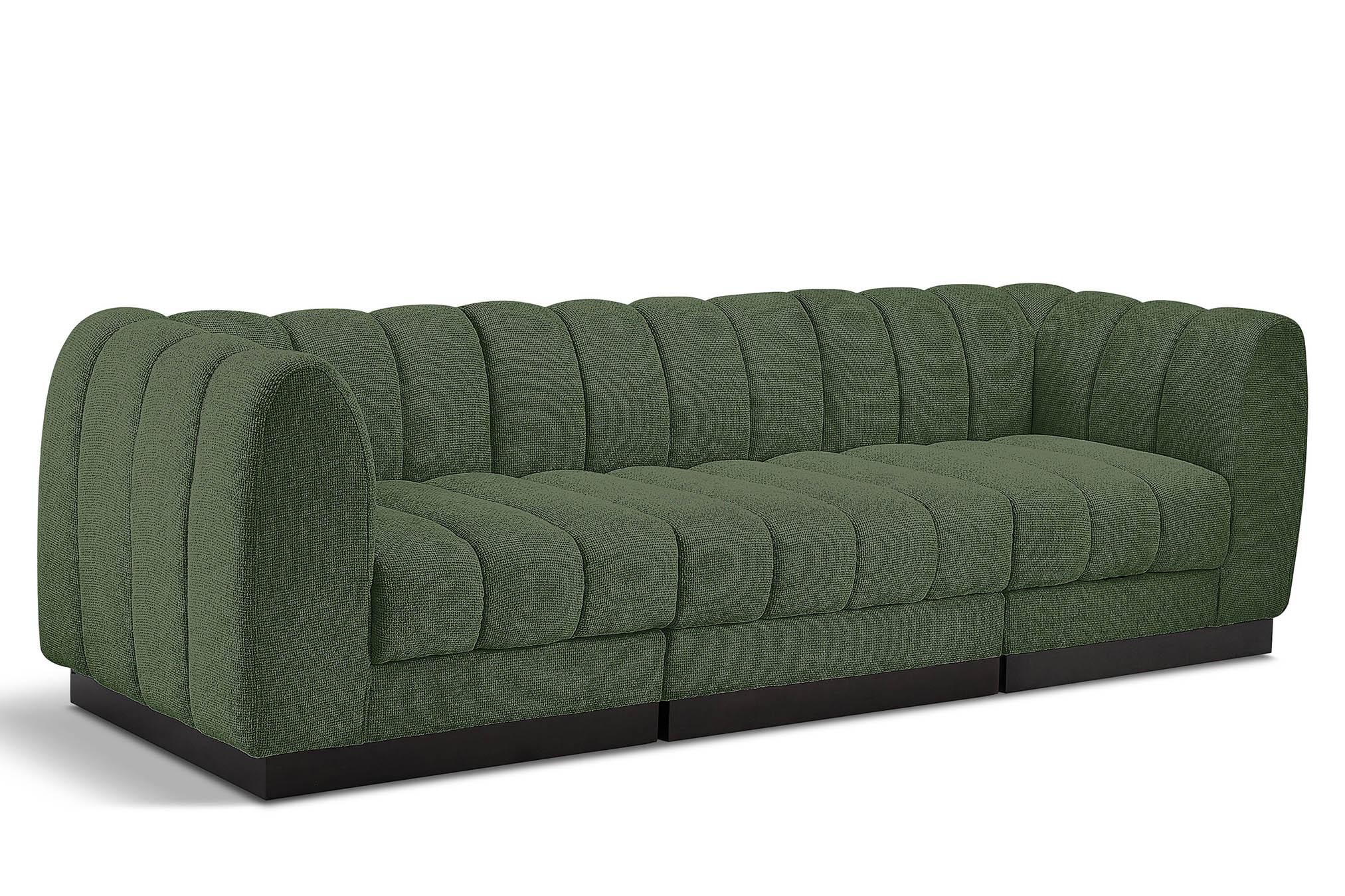Contemporary, Modern Modular Sofa QUINN 124Green-S101 124Green-S101 in Green Chenille