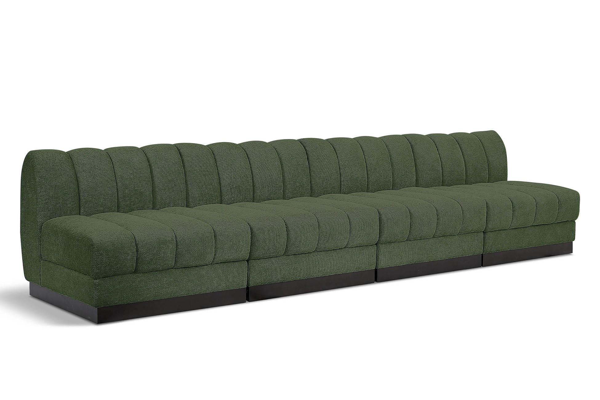 Contemporary, Modern Modular Sofa QUINN 124Green-S128 124Green-S128 in Green Chenille