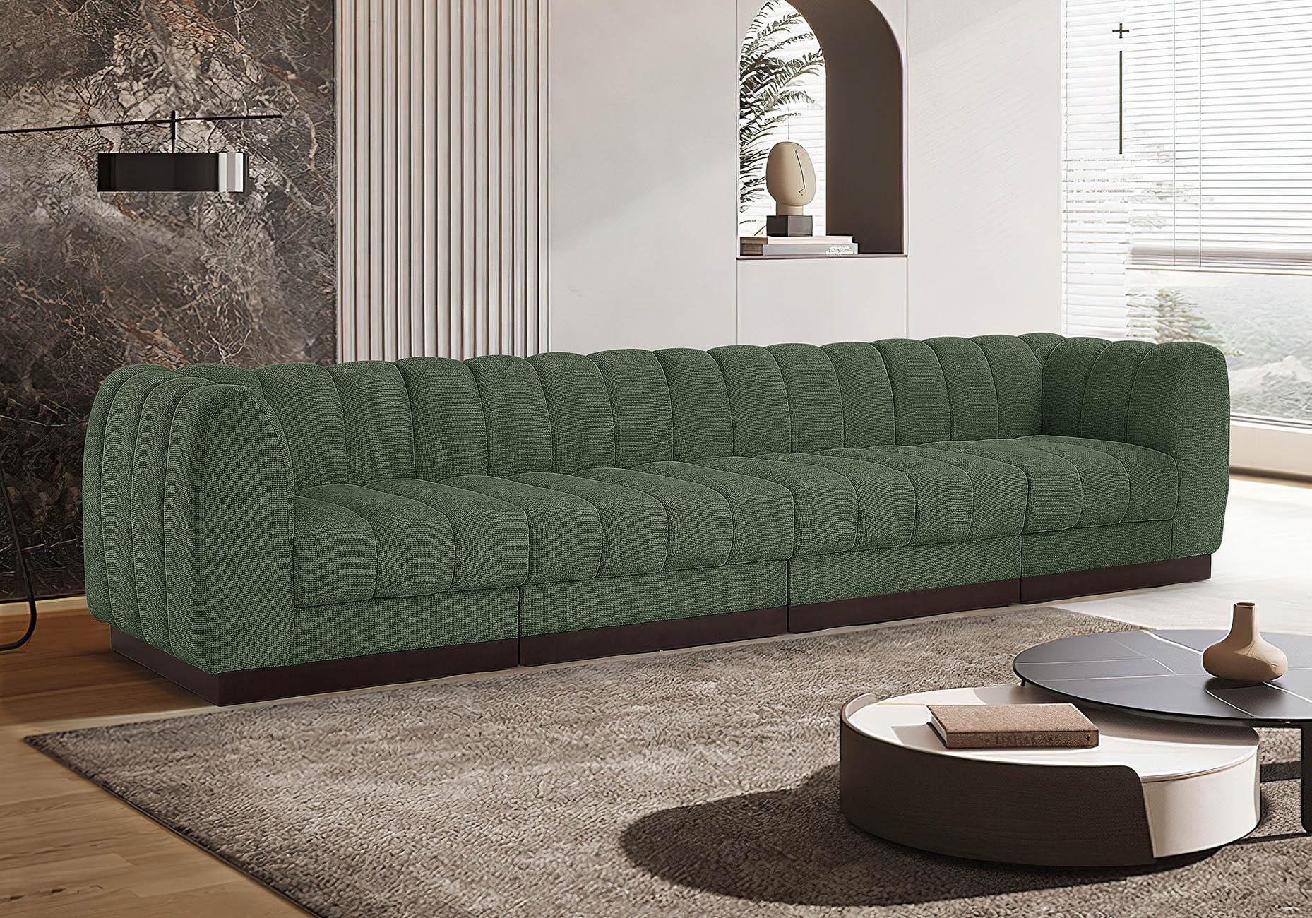 

    
Green Chenille Modular Sofa QUINN 124Green-S133 Meridian Contemporary Modern
