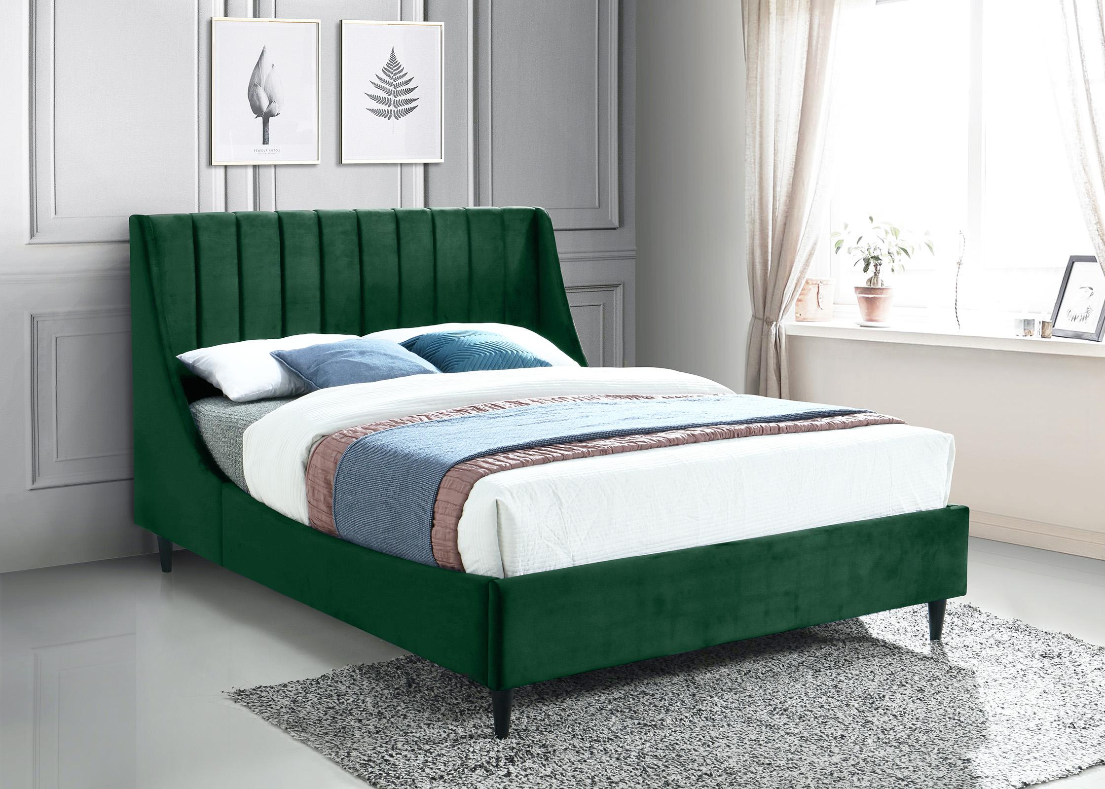 

    
Green Velvet Channel Tufted King Bed EVA EvaGreen-K Meridian Contemporary
