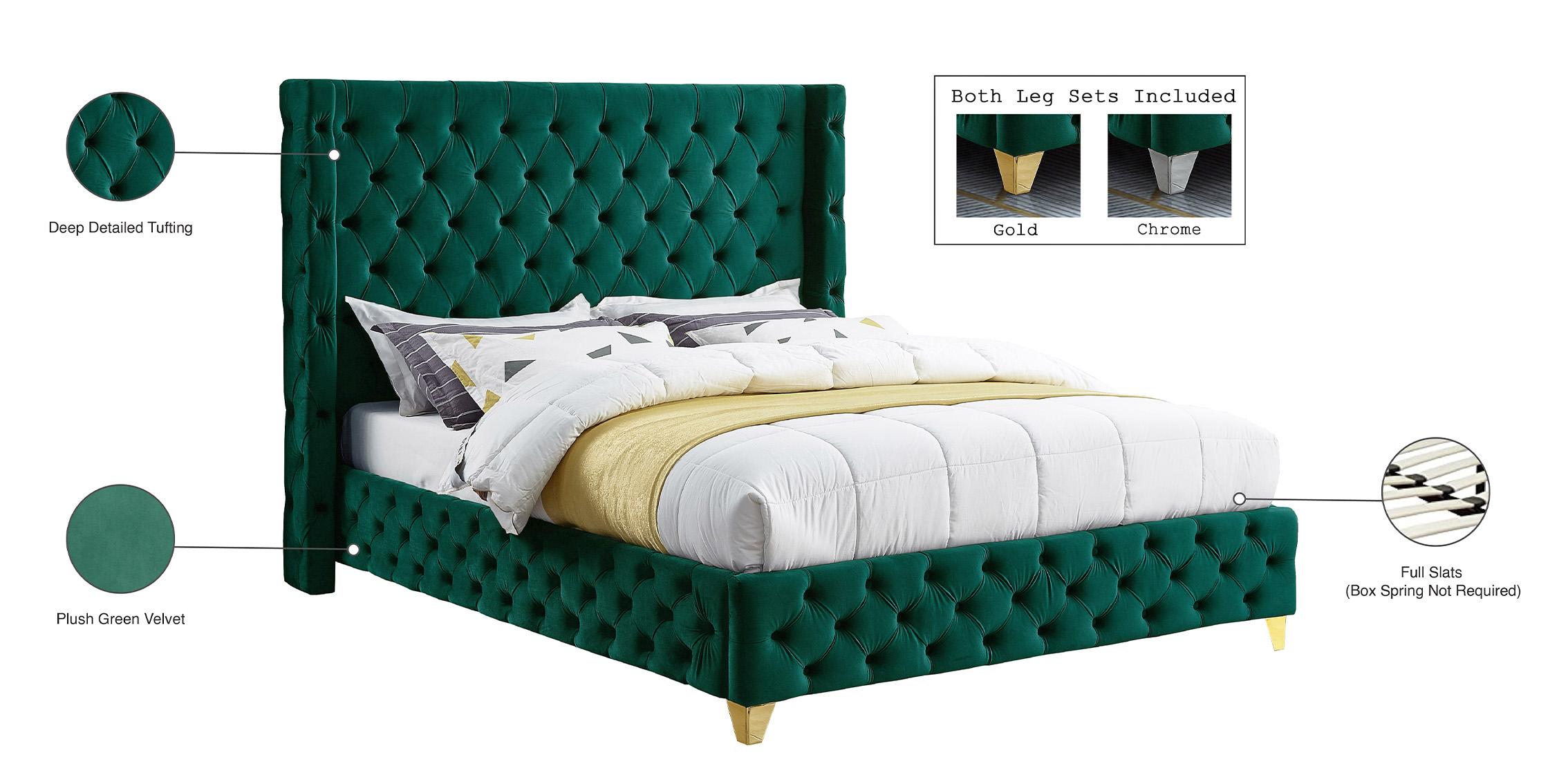 

    
SavanGreen-K Green Velvet Tufted King Bed SAVAN SavanGreen-K Meridian Modern Contemporary
