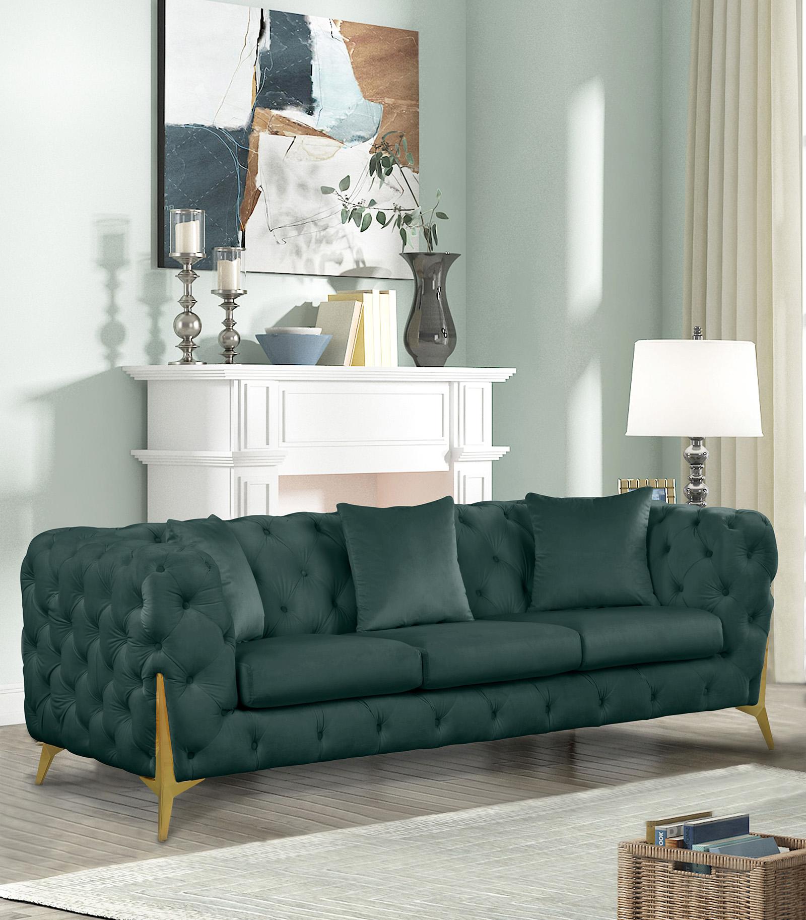 

    
Green Velvet Tufted Sofa KINGDOM 695Green-S Meridian Contemporary Modern

