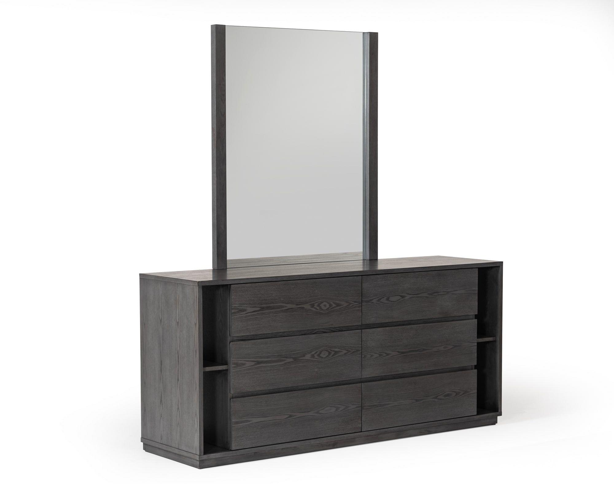 Contemporary, Modern Dresser With Mirror Jagger VGMABR-55-GRY-DRS-2pcs in Gray 
