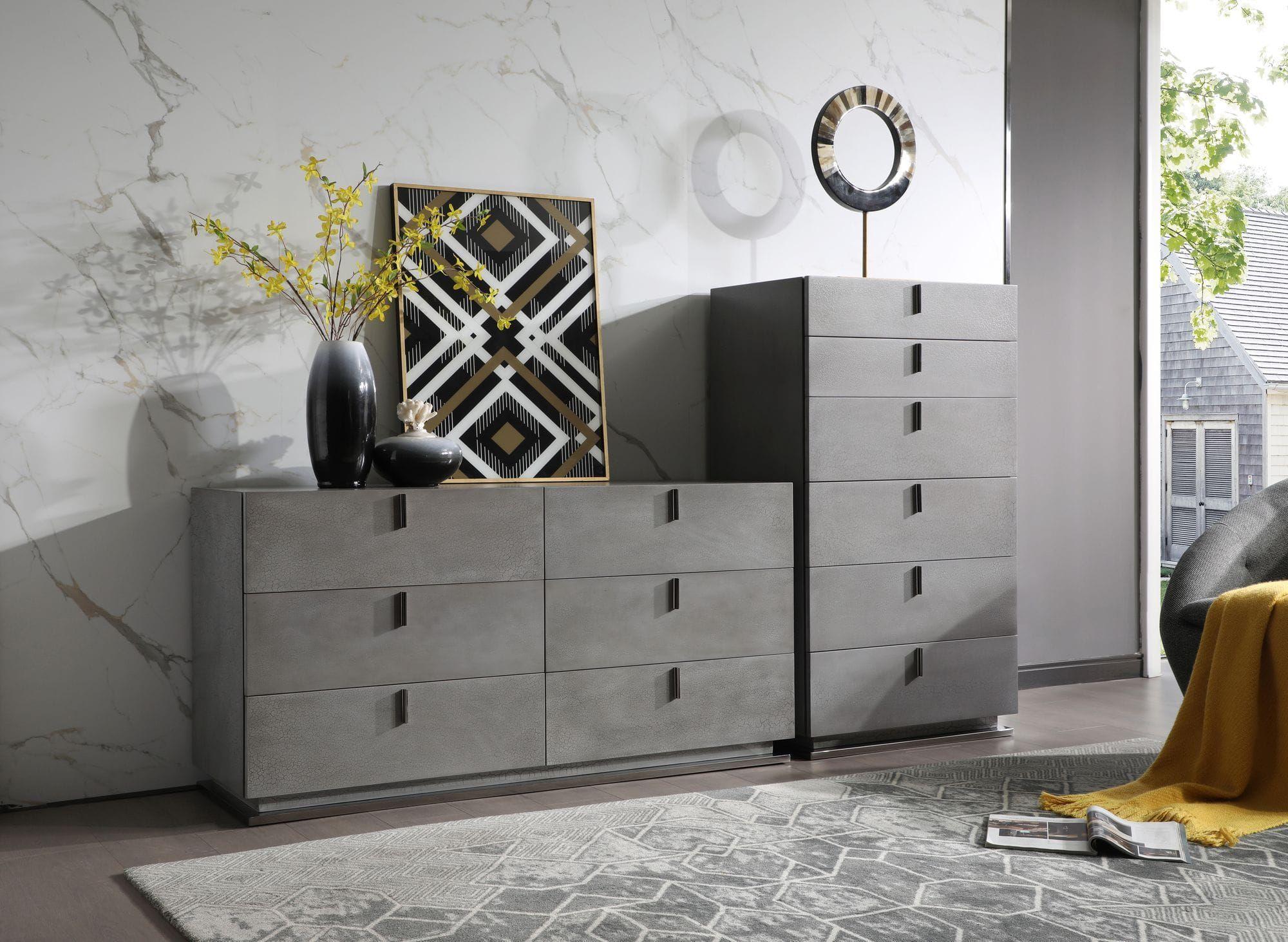 

    
Grey & Black Stainless Steel Dresser + Chest by VIG Modrest Buckley
