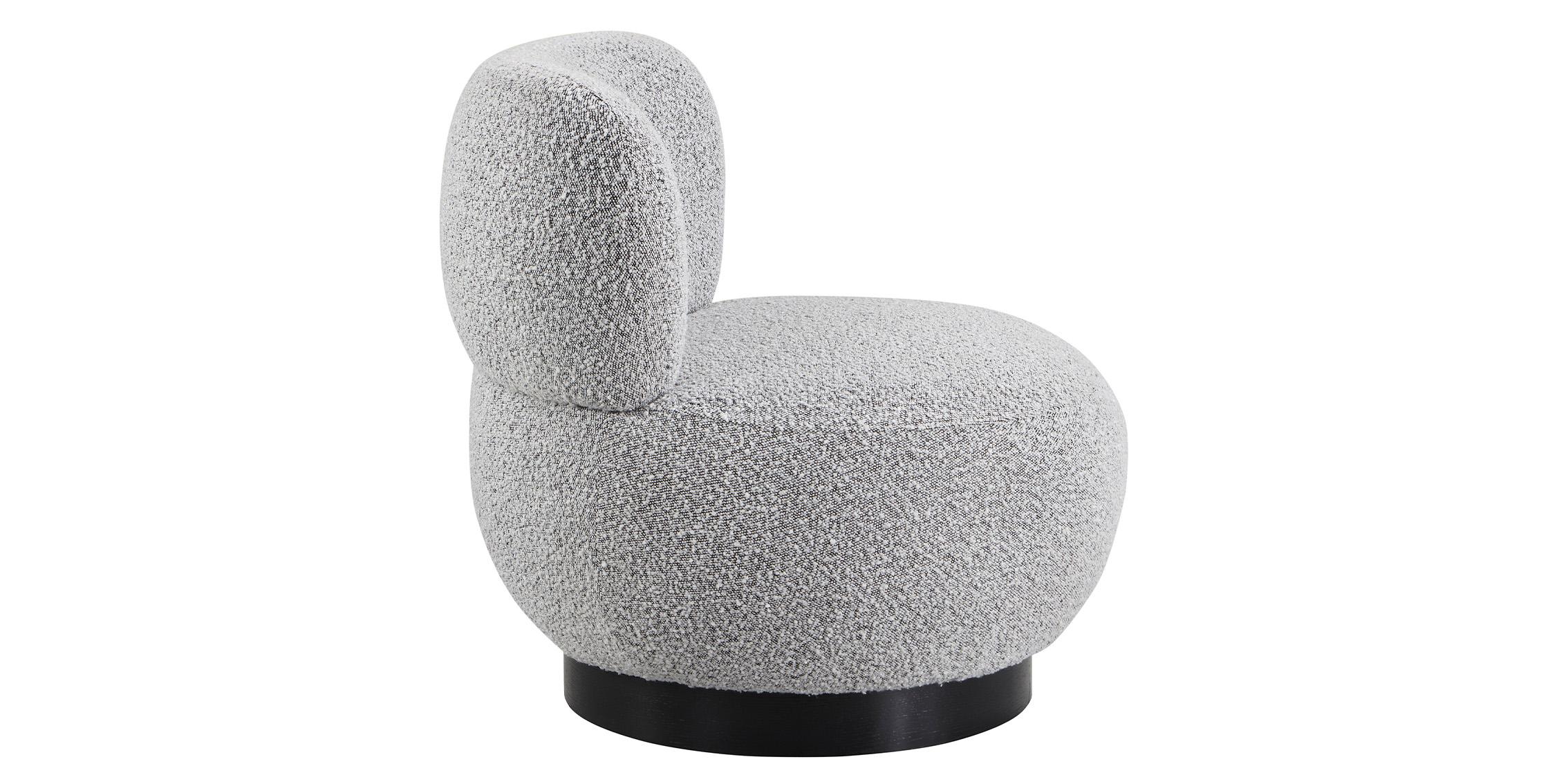 

        
Meridian Furniture CALAIS 557Grey Accent Chair Gray Boucle Fabric 094308274027

